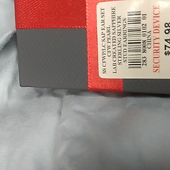 Cultured Freshwater Pearl and Sapphire earrings in sterling silver. - Picture 3 of 4